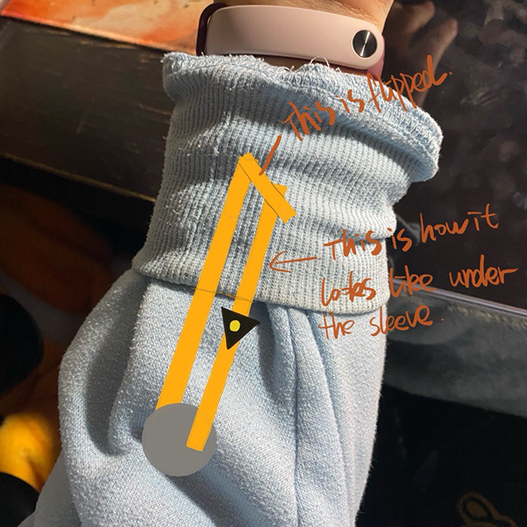 This is what the line looks like in real life. This photo is what the circuit looks like inside with the sleeve turned down.