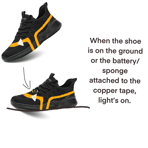 This is me showing how my shoe circuit design works.