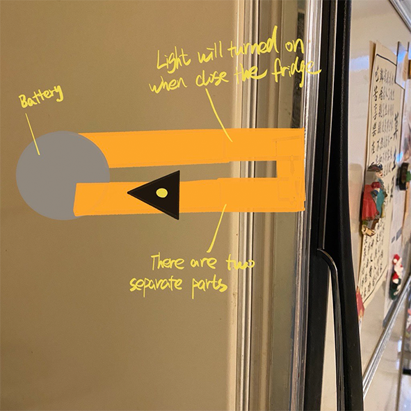 This is a schematic of the wiring to close the refrigerator.