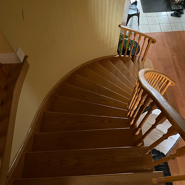 This is the stairs in my house. I use the sound of going down the stairs as my audio.