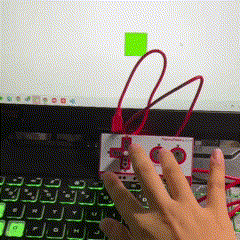 This is a demo screen of me using makeymakey to operate tutorial 1.