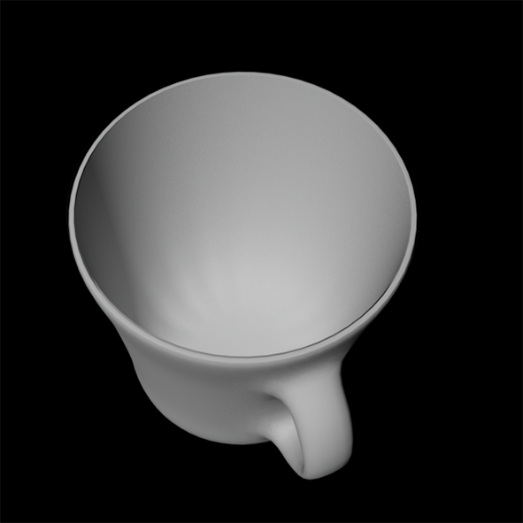 3d modeling rendering of the top of a mug