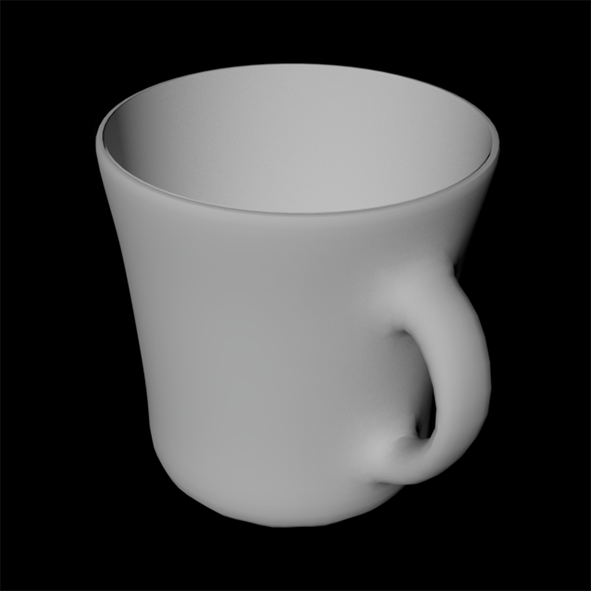 3d modeling rendering of the top side of a mug