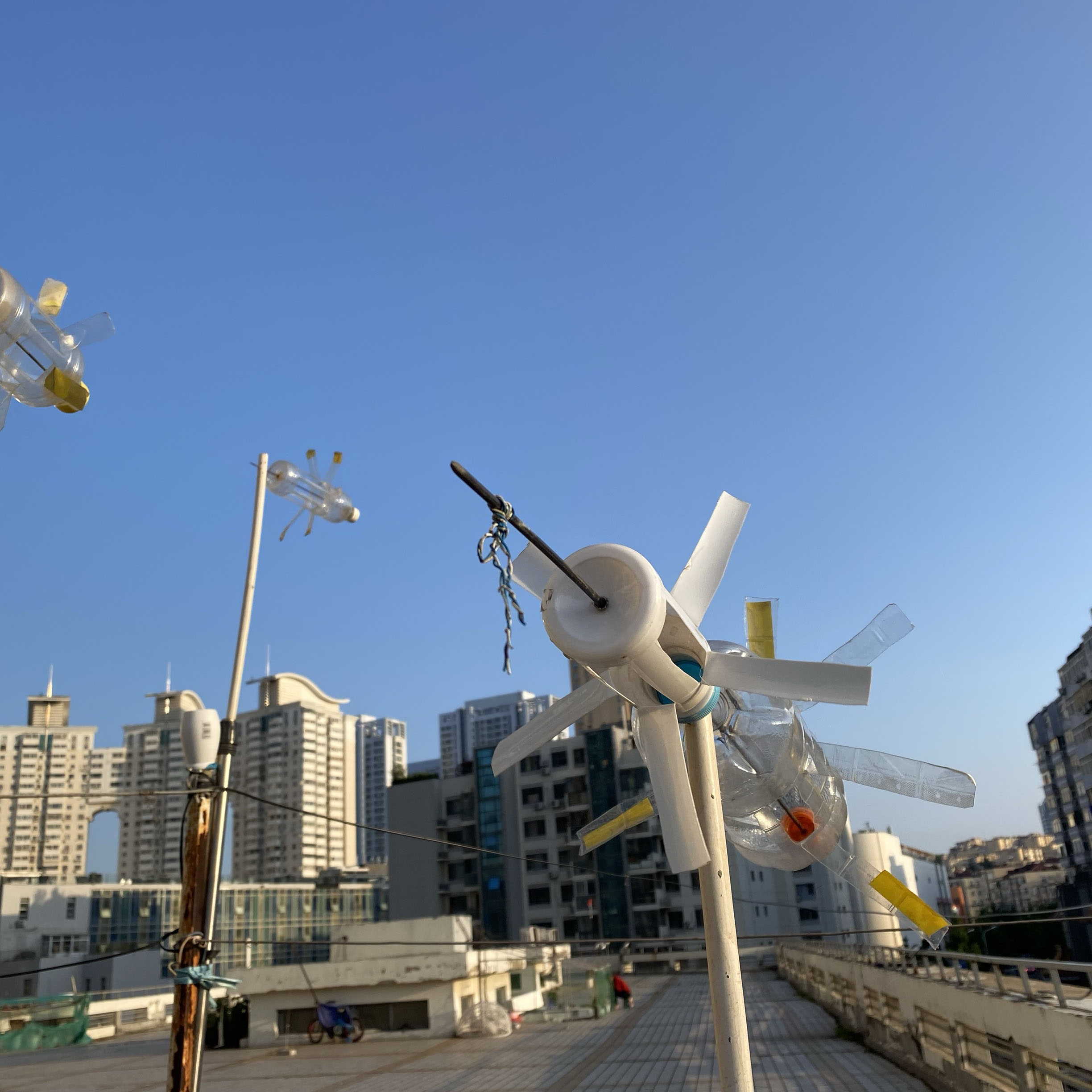 Here's a windmill my grandpa made out of plastic bottles :) i especially love them!