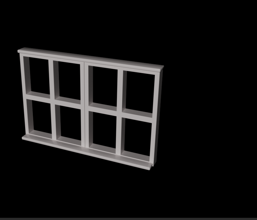 This is what the window modeled in C4d looks like after rendering.